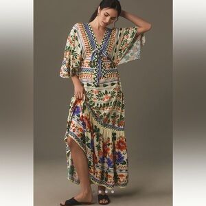 Farm Rio V-Neck Kaftan Maxi Dress NWT